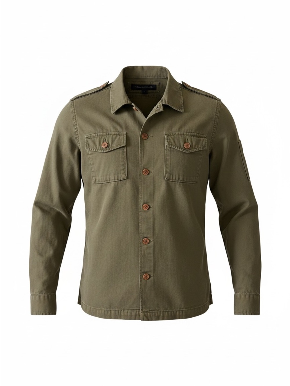 French Connection Olive Military Field Jacket with Epaulettes